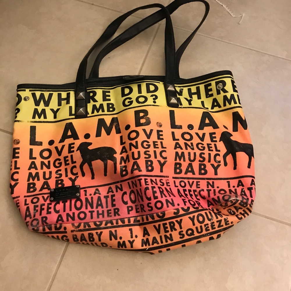 Multicolored Leather Tote Bag